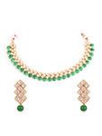 Buy Jazz And Sizzle Gold Toned Kundan & Green Beads Jewellery Set - Purplle