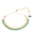 Buy Jazz And Sizzle Gold Toned Kundan & Green Beads Jewellery Set - Purplle