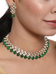 Buy Jazz And Sizzle Gold Toned Kundan & Green Beads Jewellery Set - Purplle
