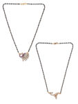 Buy Jazz And Sizzle Set of 2 American Diamond Rose Gold Plated Mangalsutra Set - Purplle