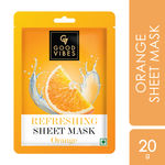 Buy Good Vibes Orange Refreshing Sheet Mask | Rejuvenating, For Glowing Skin | Vegan, No Parabens, No Sulphates, No Alcohol, No Animal Testing (20 g) - Purplle