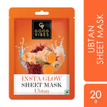 Buy Good Vibes Ubtan Insta Glow Sheet Mask | For Smooth & Bright Skin | Treats Rough Skin, Cleanses Dirt & Impurities (20 g) - Purplle