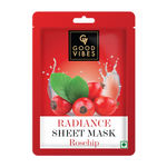 Buy Good Vibes Rosehip Radiance Sheet Mask | Glowing, Moisturizing | Vegan, No Parabens, No Sulphates, No Alcohol, No Animal Testing (20 ml) - Purplle