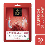 Buy Good Vibes Saffron Natural Glow Sheet Mask | For Glowing & Smooth Skin | Fights Signs Of Ageing, Treats Rough & Dull Skin (20 g) - Purplle