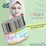 Buy Vgini 45% Actives Marine Algae Anti Acne Clay Face Pack Mask Pimple Removal Prone Bumpy Skin, Control Oil & Sebum Tighten Pore, Remove Blackheads, Dries Blemishes, (Salicylic Glycolic Hyaluronic) Acid Vitamin E Men Women 50g - Purplle