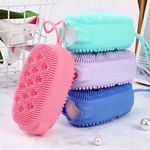 Buy Favon Silicone Bubble Bath SPA Super Soft Body Scrubbing Brush - Purplle