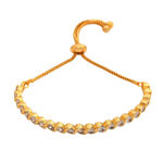 Buy Estele Gold Plated CZ Gamma Designer Cuff Bracelet for Women - Purplle