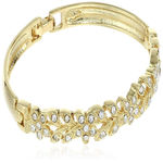 Buy Estele Gold Plated Flower Designer Cuff Bracelet with Crystals for Girls/Women - Purplle