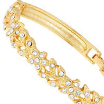 Buy Estele Gold Plated Flower Designer Cuff Bracelet with Crystals for Girls/Women - Purplle