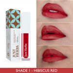 Buy Just Herbs Ayurvedic Creamy Matte Long Lasting Liquid Lipstick, Lightweight & Hydrating Lip Colour with Liquorice & Sweet Almond Oil - Hibiscus Red - Purplle