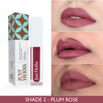 Buy Just Herbs Ayurvedic Creamy Matte Long Lasting Liquid Lipstick, Lightweight & Hydrating Lip Colour with Liquorice & Sweet Almond Oil - Plum Rose - Purplle