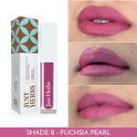 Buy Just Herbs Ayurvedic Creamy Matte Long Lasting Liquid Lipstick, Lightweight & Hydrating Lip Colour with Liquorice & Sweet Almond Oil - Fuchsia Pearl - Purplle