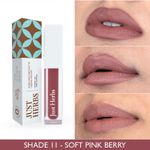 Buy Just Herbs Ayurvedic Creamy Matte Long Lasting Liquid Lipstick, Lightweight & Hydrating Lip Colour with Liquorice & Sweet Almond Oil - Soft Pink Berry - Purplle