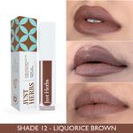 Buy Just Herbs Ayurvedic Creamy Matte Long Lasting Liquid Lipstick, Lightweight & Hydrating Lip Colour with Liquorice & Sweet Almond Oil - Liquorice Brown - Purplle