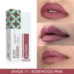 Buy Just Herbs Ayurvedic Creamy Matte Long Lasting Liquid Lipstick, Lightweight & Hydrating Lip Colour with Liquorice & Sweet Almond Oil - Rosewood pink - Purplle