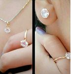 Buy Pujvi Fashions AD stone pendant set combo with ring for girls and women - Purplle
