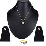 Buy Pujvi Fashions AD stone pendant set combo with ring for girls and women - Purplle