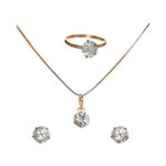 Buy Pujvi Fashions AD stone pendant set combo with ring for girls and women - Purplle