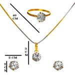 Buy Pujvi Fashions AD stone pendant set combo with ring for girls and women - Purplle