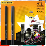Buy Stay Quirky Dual Kajal Pack, Black, BadAss 1 (0.3 g X 2) - Purplle
