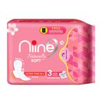 Buy NIINE Naturally Soft Ultra Thin XL+, Sanitary Napkins for HEAVY FLOW with Free Disposal Bags Inside (Pack of 10), 60 Pads Count - Purplle