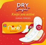 Buy NIINE Dry Comfort Extra Long Sanitary Pads for women with Free Biodegradable Disposable Bags (Pack of 9), 54 Pads Count Sanitary Pad - Purplle