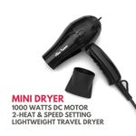 Buy Alan Truman Mini Dryer - 1000 Watts DC Motor Hair Dryer - Black | Economic Yet Powerful Hair Dryer|Foldable Body For Easy Storage| Frizz Free Salon Like Blow Style| Safety Against Hair Pulling Accidents| 2 Heat And Speed Settings - Purplle