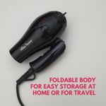 Buy Alan Truman Mini Dryer - 1000 Watts DC Motor Hair Dryer - Black | Economic Yet Powerful Hair Dryer|Foldable Body For Easy Storage| Frizz Free Salon Like Blow Style| Safety Against Hair Pulling Accidents| 2 Heat And Speed Settings - Purplle