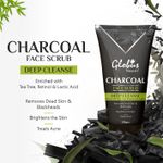 Buy Globus Naturals Charcoal Face Scrub Enriched with Tea Tree,Retinol & Lactic Acid for Exfoliation, Anti-acne & Pimples, Blackhead Removal Scrub (200 g) - Purplle