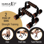 Buy MuscleXP DrFitness+ Push Up Bars Stand with Foam Grip Handle for Chest Press, Arm & Core Strength, Home Gym Fitness Exercise for Men and Women - Purplle