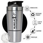 Buy MuscleXP Gym Shaker Classic XP Mixer Stainless Steel Shaker Blender, 100% Leakproof Guarantee, 590 ml For Protein, Pre Workout and BCAAs, BPA Free Material Sipper Bottle with Compartment (BLACK CAP) - Purplle