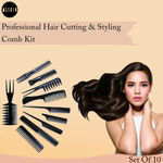 Buy MeSkin Set Of 10 Professional Hair Cutting & Styling Comb Kit - Purplle