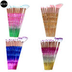 Buy MeSkin 10 Pcs Bluish Makeup Brushes Set for Womens & Girls - Pack of 10 (Assorted Colors) - Purplle