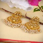 Buy Crunchy Fashion Traditional Gold Plated White Pearl Earring RAE0830 - Purplle