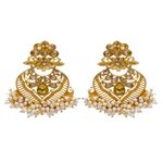 Buy Crunchy Fashion Traditional Gold Plated White Pearl Earring RAE0830 - Purplle