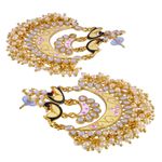 Buy Crunchy Fashion New Collection Of Chandbali Earrings Gold- White Colour RAE1242 - Purplle