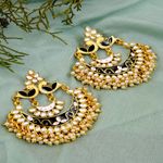 Buy Crunchy Fashion New Collection Of Chandbali Earrings Gold- Plated Black Colour RAE1245 - Purplle