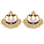 Buy Crunchy Fashion New Collection Of Chandbali Earrings Gold- Plated Black Colour RAE1245 - Purplle