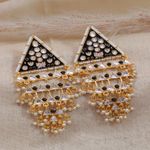 Buy Crunchy Fashion Traditional Gold-Plated Triangle Pearl Black Pasa Earings RAE1706 - Purplle
