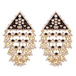 Buy Crunchy Fashion Traditional Gold-Plated Triangle Pearl Black Pasa Earings RAE1706 - Purplle