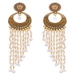 Buy Crunchy Fashion Gold -Plated White Jhalar Fashion Earrings RAE1181 - Purplle