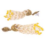 Buy Crunchy Fashion Punjabi Traditional Gold Finished Yellow Kundan Pearl Jhumki Style Earrings RAE1641 - Purplle