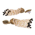 Buy Crunchy Fashion Punjabi Traditional Gold Finished Black Kundan Pearl Jhumki Style Earrings RAE1645 - Purplle