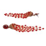 Buy Crunchy Fashion Gold-Plated Stunning Designer Long Red color Pearl Jhumka RAE1673 - Purplle