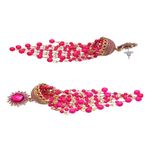 Buy Crunchy Fashion Gold-Plated Stunning Designer Long Pink color Pearl Jhumka RAE1675 - Purplle