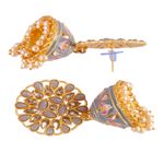 Buy Crunchy Fashion Traditional Gold-Plated Royal Rajasthani Meenakari Grey Kundan Earrings RAE1107 - Purplle