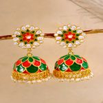 Buy Crunchy Fashion Gold-Plated Meenakari Work Multicolor Earrings Set RAE1310 - Purplle