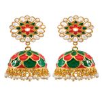 Buy Crunchy Fashion Gold-Plated Meenakari Work Multicolor Earrings Set RAE1310 - Purplle