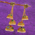Buy Crunchy Fashion Gold plated Peacock Three Long Hanging Jhumka Earrings RAE0999 - Purplle