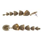 Buy Crunchy Fashion Traditional Gold-Plated Peacock Design Jhumka In Multilayer Earrings RAE1670 - Purplle